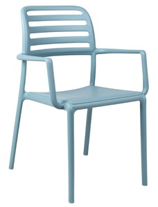 Nardi Světle modrá plastová zahradní židle Costa s područkami