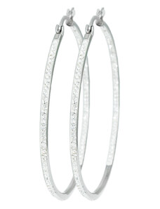 BM Jewellery Náušnice kruhy se zirkony 5,1 cm z chirurgické oceli S113239110