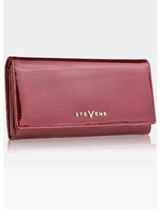 Velká dámská lakovaná kožená peněženka STEVENS - červená