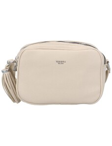 Tessra Milano Malá koženková crossbody Tess, béžová