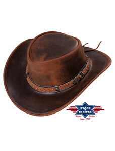 Stars & Stripes Kožený westernový klobouk "BUTCH"