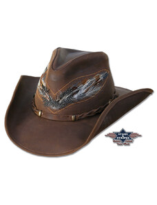 Stars & Stripes Kožený westernový klobouk "OUTBACK"