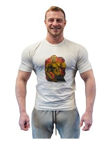 Bizon Gym Bílé tričko Superhuman velký HULK 7 — vel. L