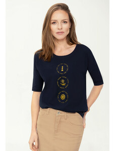 Volcano Woman's T-shirt T-Mind L02151-S23 Navy Blue