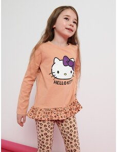 Sinsay - Tričko s dlouhými rukávy Hello Kitty - oranžová