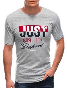 Buďchlap Šedé tričko s nápisem Just S1766