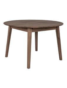 Nordic Living Hnědý dubový rozkládací jídelní stůl Meta 118 x 118/158 cm