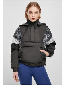 UC Ladies Dámská bunda AOP Mixed Pull Over Black/snowleo/lightasphalt