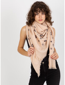 Fashionhunters Dámský růžový šátek s potiskem