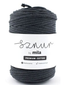 Bavlněná šňůra MILA Premium Cotton 5 mm - grafitová