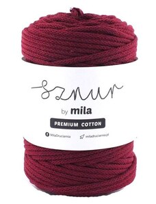 Bavlněná šňůra MILA Premium Cotton 5 mm - bordová