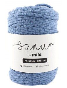 Bavlněná šňůra MILA Premium Cotton 5 mm - jeansová jasná