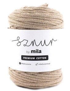 Bavlněná šňůra MILA Premium Cotton 5 mm - karamelová