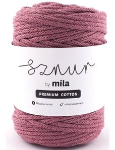 Bavlněná šňůra MILA Premium Cotton 5 mm - starorůžová tmavá