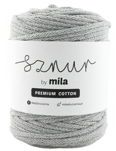 Bavlněná šňůra MILA Premium Cotton 5 mm - šedá stříbrná