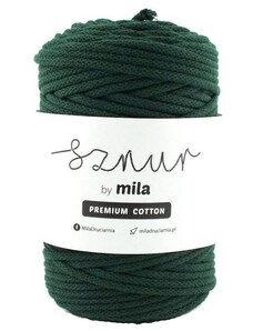 Bavlněná šňůra MILA Premium Cotton 5 mm - zelená lahvová