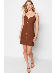 Trendyol Brown Petite A-Line Super Mini Woven Woven Dress