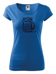 Roni Syvin + Adler/Malfini Ručně malované dámské bavlněné tričko - Jednotahové pivo