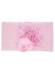 BB-Shop Široká elegantní růžová květinová čelenka pro holčičku z mikrovlákna