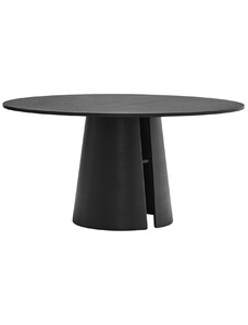 Černý jasanový kulatý jídelní stůl Teulat Cep 157 cm