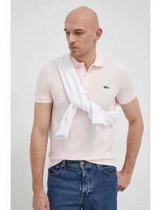Bavlněné polo tričko Lacoste růžová barva, PH4012-001