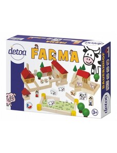 Detoa Farma stavebnice dřevo 100ks v krabici 30x20x6cm