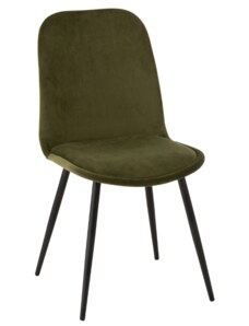 Zelená sametová jídelní židle J-line Loko