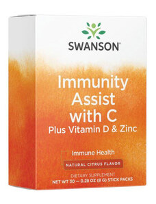 Swanson Immunity Assist with C Plus Vitamin D & Zinc Citrusy, 30 ks, prášek