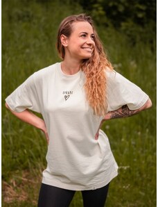 Happy Nature Zachraňte dámské volné tričko Štěstí - naturální