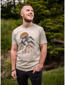 Happy Nature Zachraňte pánské tričko Úsvit - béžové