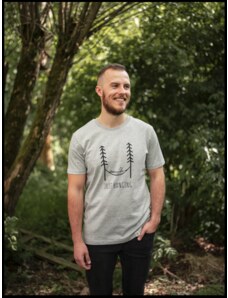 Happy Nature Zachraňte pánské tričko Just hanging - šedé