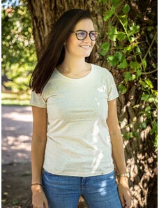 Happy Nature Zachraňte dámské tričko Bez potisku - krémové
