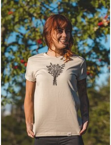 Happy Nature Zachraňte dámské tričko Kytice - béžové