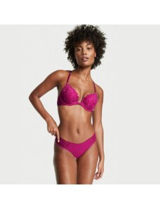 Victoria's Secret růžové bezešvé krajkové tanga kalhotky No-Show Floral Lace Thong Panty