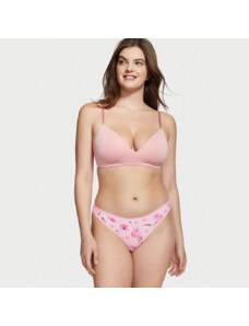 Victoria's Secret světle růžové strečové bavlněné tanga kalhotky Stretch Cotton Thong Panty