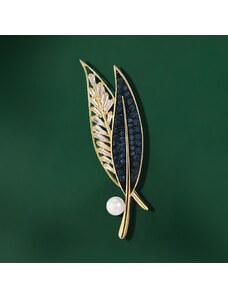 Éternelle Luxusní brož s perlou a zirkony Estella Gold