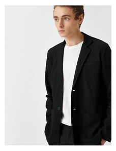 Koton Basic Blazer Jacket with Button Detailed Pockets