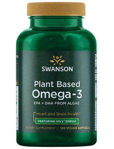 Swanson Plant Based Omega-3 120 ks, vegetariánská kapsle