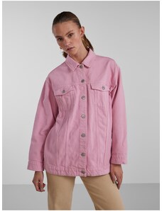 Růžová dámská oversize džínová bunda Pieces Tika - Dámské