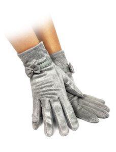 Dámské elegantní rukavice s mašlí stříbrné
