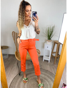 MFY Elegantní kalhoty v zářivé oranžové barvě
