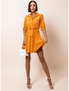 Erikafashion Oranžové lehké šaty FOGGY s knoflíky