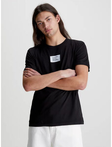 Calvin Klein pánské černé tričko COLORED ADDRESS SMALL BOX