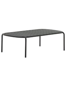 Tmavě šedý kovový zahradní konferenční stolek Kave Home Joncols 113 x 62 cm