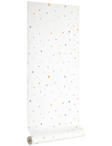 Bílá tapeta na zeď s pestrobarevným vzorem Kave Home Miris III. 10 x 0,5 m