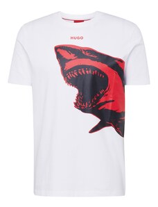 HUGO Red Tričko ohnivá červená / černá / offwhite