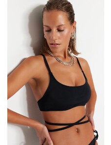 Trendyol Black Bralette Piping Bikini Top