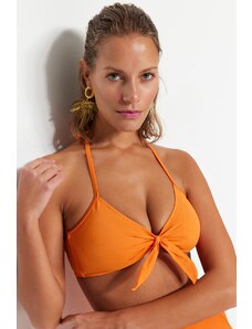 Trendyol Orange Triangle Knot Bikini Top