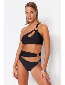 Trendyol High Waist Normal Leg Bikini Bottom with Black Accessories