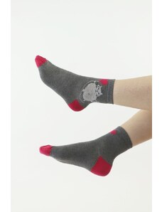 Moraj Dámské ponožky 113 šedé s kočkou